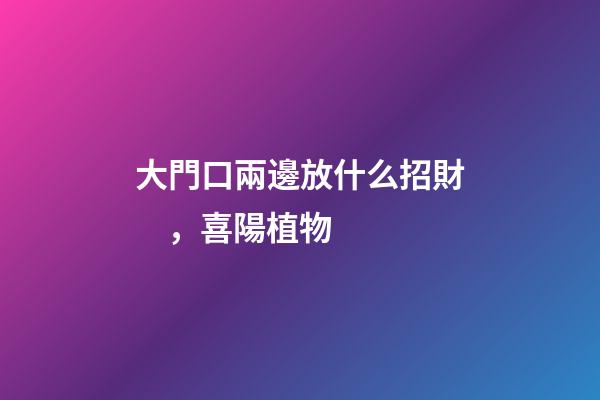 大門口兩邊放什么招財，喜陽植物